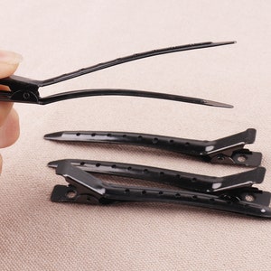 90mm/Black Single Prong Hair Clips Long hair clips metal hair clips long
