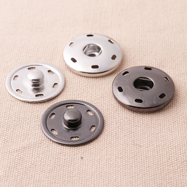 8 Sets Black and Silver 30mm Metal Snap Fasteners Press Studs Two Parts Garment,Bag Supplies