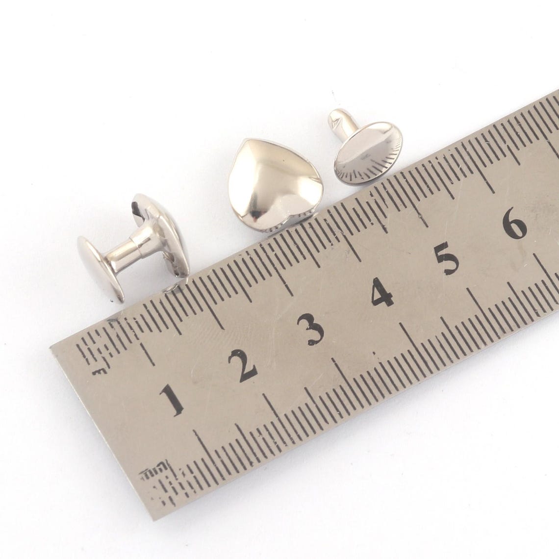 10mm Heart Shape Tubular Double Cap Rivets Stud Rivets Silver Rivets ...