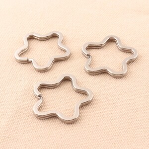 5pcs/lot key ring flower shape stainless steel metal key chain keyring split ring diy handmade accessories