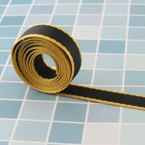 15mm wide nylon soft webbing black yellow color key fobs dog collar belt bag sewing webbing diy decoration accessories
