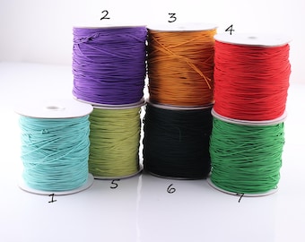 elastiskt rep 1,0 mm färgglatt elastiskt dragsnöre nylon runt stretchrep pärlsmycken armbandstillverkning gör-det-själv handgjorda tillbehör