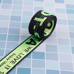 25mm 1&quot; wide Letters Webbing Smooth nylon Webbing Belts Bag Handle Bag Purse Straps webbing for key fob