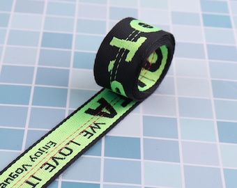 25mm 1 "letras largas correias de náilon suave correias saco alça bolsa correias para chave fob
