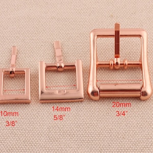 10pcs 3/8&quot; 5/8&quot; 3/4&quot; Rose Gold Color Metal Pin buckle Adjustable belt bag buckle diy garment bag shoemaking leather sewing accessories