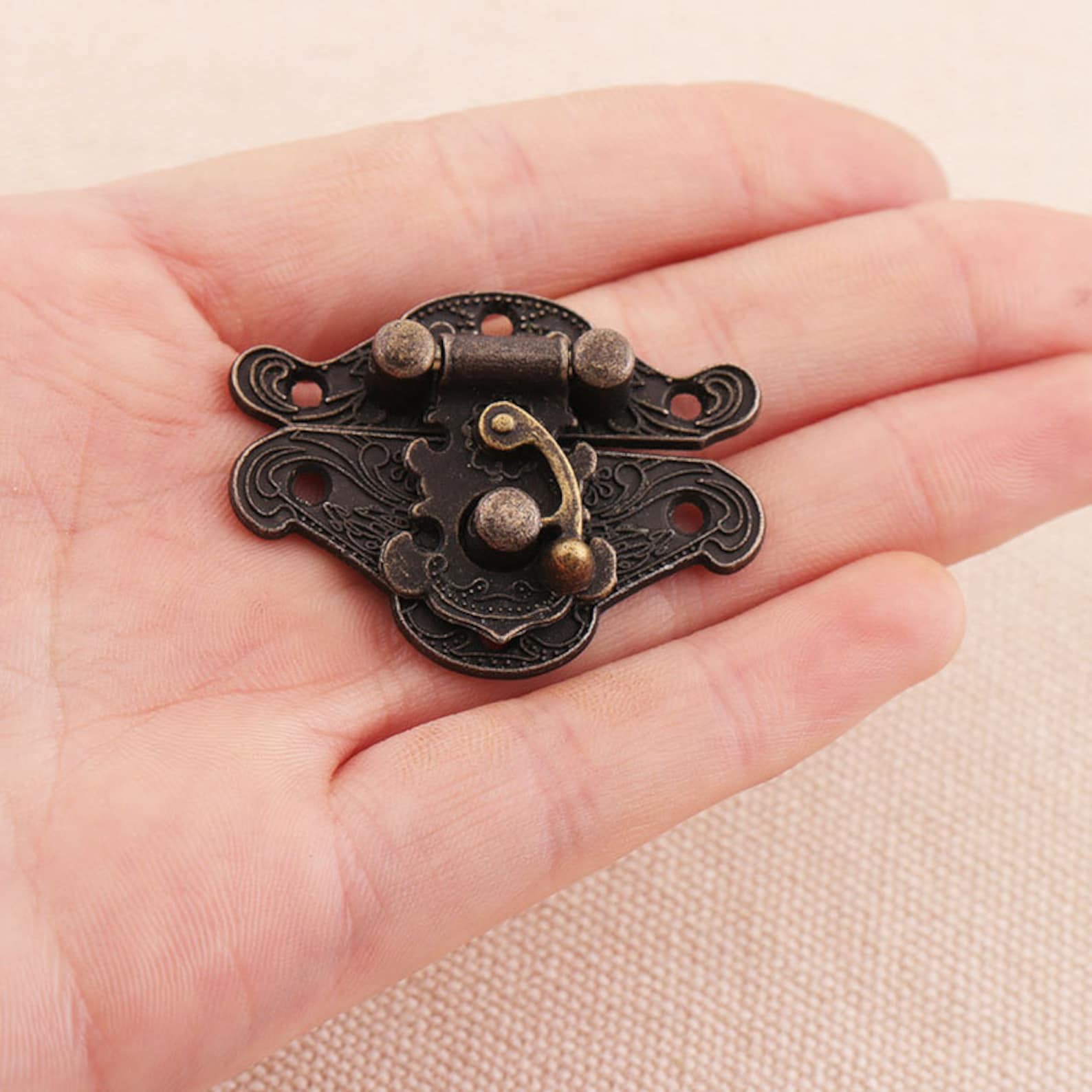 2pcs Jewelry Wooden Box Lock Anique Bronze Lock 3731mm Sewing Etsy