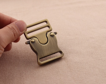 Metal Quick Side Slide Release Buckle Top Quality alloy 25mm inner  antique Bronze color for Backpacks Webbing Belt garment accessories
