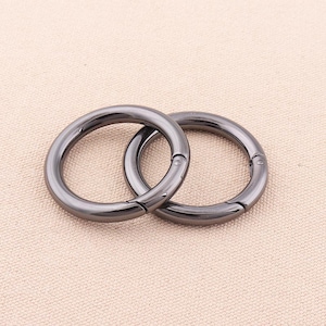 6pcs Spring gate ring  45*33mm (OM*IM) Black o-rings metal o rings spring ring clasp push gate o rings Push Snap Hooks