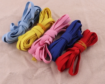 6mm colorful Flat Elastic tape, stretch elastic band sewing elastic, hair tie elastic white color  elastic string sold by the yard