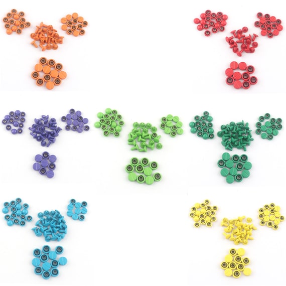 180 Set Rivetti In Pelle, Sinzau 3 Formati Doppio Cappuccio Rivetto Borchie In Metallo Tubolare Con B 1342682 - Foto 3