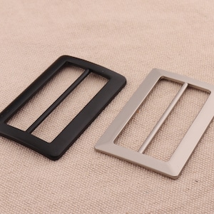 2 inch(49 mm)black and silver flat metal slide buckle,purse buckle strap buckle Triglide Strap Keeper Leathercraft Bag Belt Adjuster Sliders