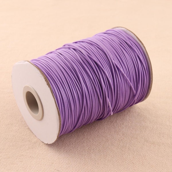 20/50/100yards light purple color Waxed Cord 1.0mm Waxed Rope making Bracelet necklace Polyester Cord jewelry