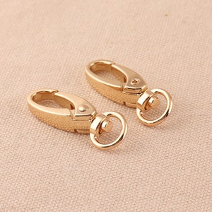 20pcs  swivel clasp light gold color 38*8mm lobster clasp swivel clasps hook Key chain for bag accessories