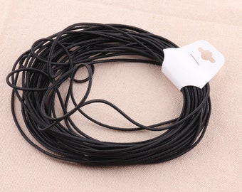 2 mm elastiska snören, svart stretchigt elastiskt snöre, gummisträcksnöre smyckestillverkning diy-tillbehör 10 meter