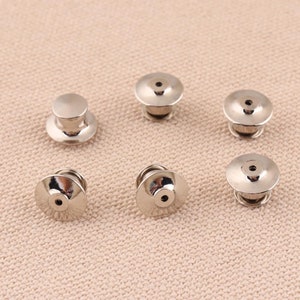 10pcs Pin Backs locking pins keeper silver color clutch label pins decoration for bag garment DIY handmade accessories