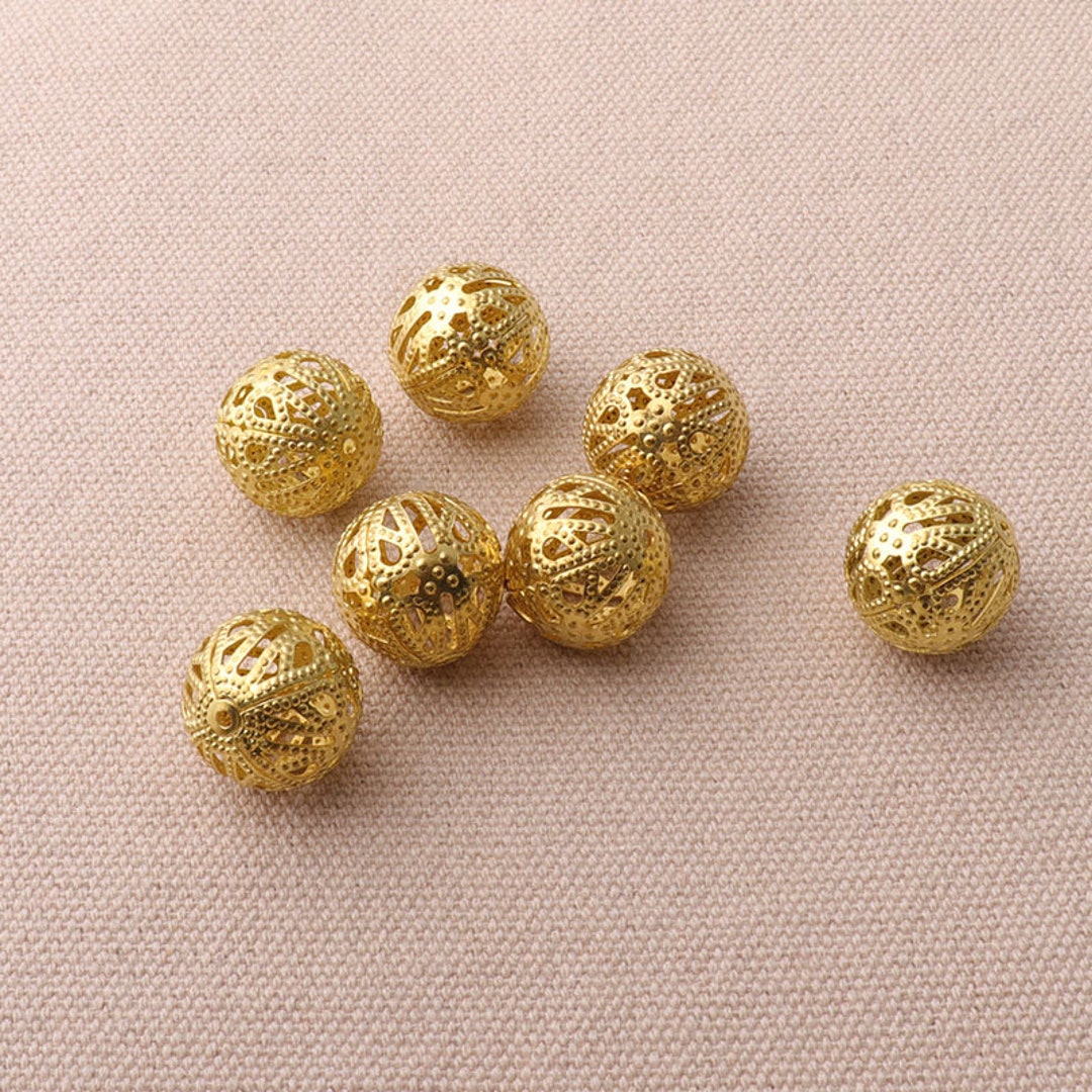 Charms Hollow Rhinestone Stone Loose Metal Spacer Beads for