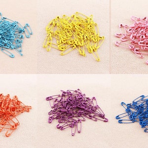 150pcs/box Assorted Colors Safety Pins, Candy Color Mixed Small Buckles For  Jewelry & Decorative Fastener