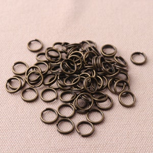 100pcs Bronze Small Split Key Rings Metal 10*8mm Round Key Rings