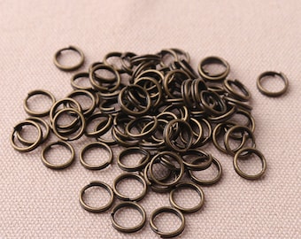 100pcs Bronze Small Split Key Rings Metal 10*8mm Round Key Rings