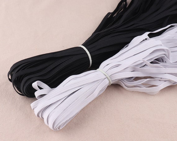 Thin sewing 3mm elastic band white/black color high elastic | Etsy