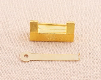 32 * 18 * 8 mm Schmuck Kastenschloss Gold Farbe chinesischen "福" Vintage-Stil Holzkiste Schloss, Vorhängeschloss Schrank Schloss mit Schlüssel/nützliche Vorhängeschloss