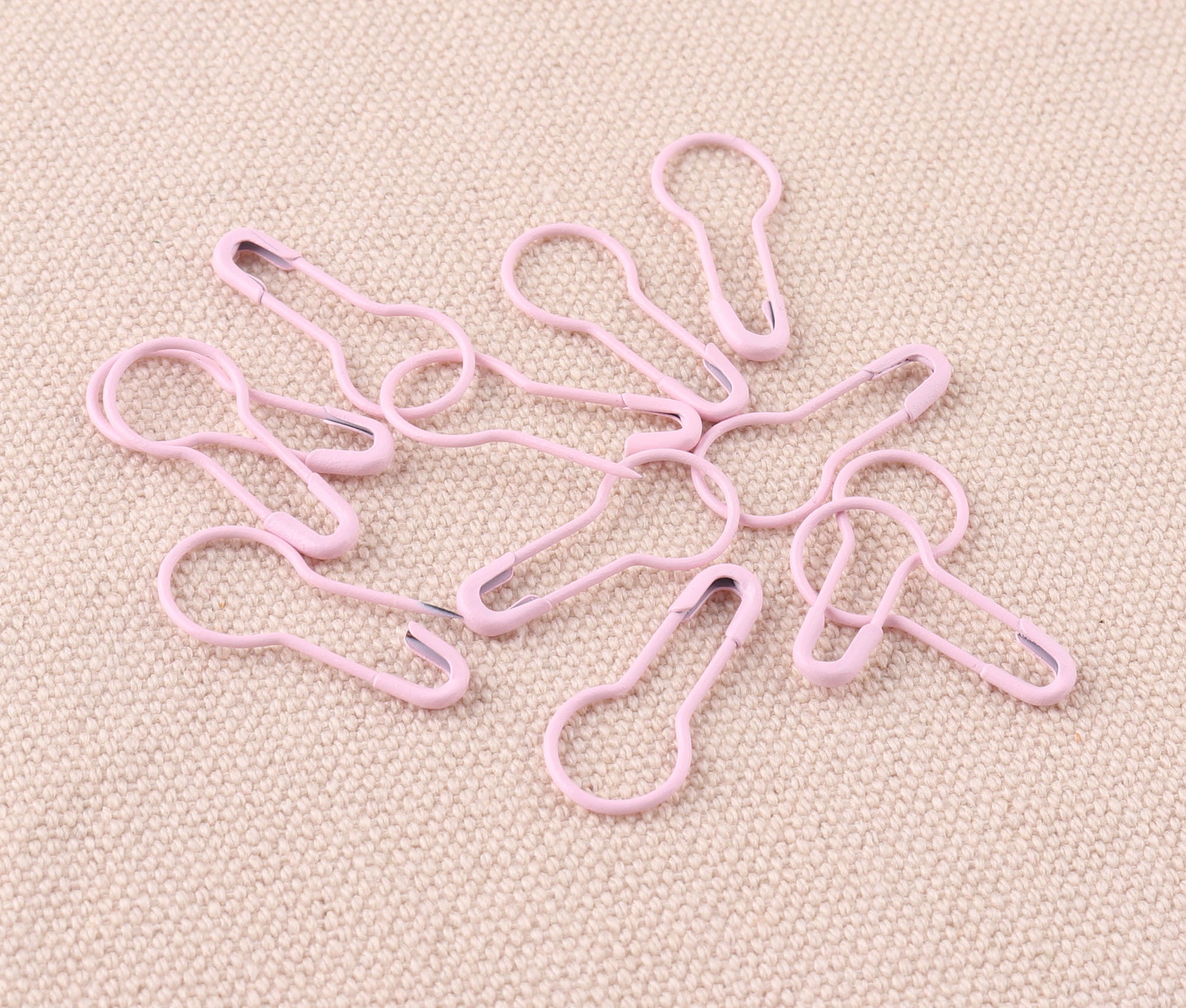 100pcs Safety Pins Light Pink Coiless Safety Pins Bulb Safety