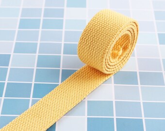 1 inch Yellow Cotton Webbing canvas webbing You Pick Yards Belts Purse Bag Straps Handles Leash