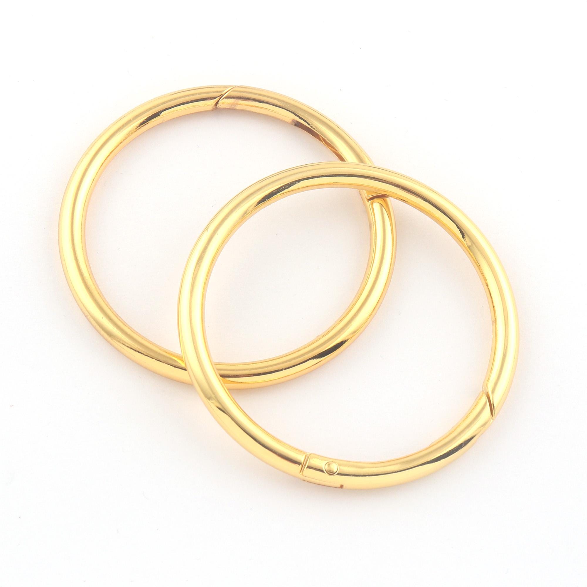 16 stuks ronde karabijnhaken, 20 mm, goud, metaal, karabijnring, veer, O- ring, legering, karabijnhaak, sleutelhanger, accessoires voor sleutelhanger, handwerk, doe-het-zelf