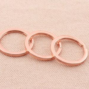 50pcs rose gold color flat ring 20mm*2mm inner Key ring key chain  split ring double loops connectors for jewelry diy handmade accessories