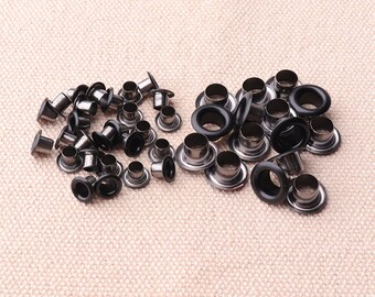 100pcs Black Eyelets Grommets  Eyelet For Bead Cores Clothes For leatherworking (2 sizes)