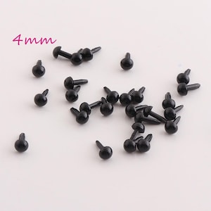 4mm Black Animal eyes Small Plastic eyes craft safety eyes 100pcs
