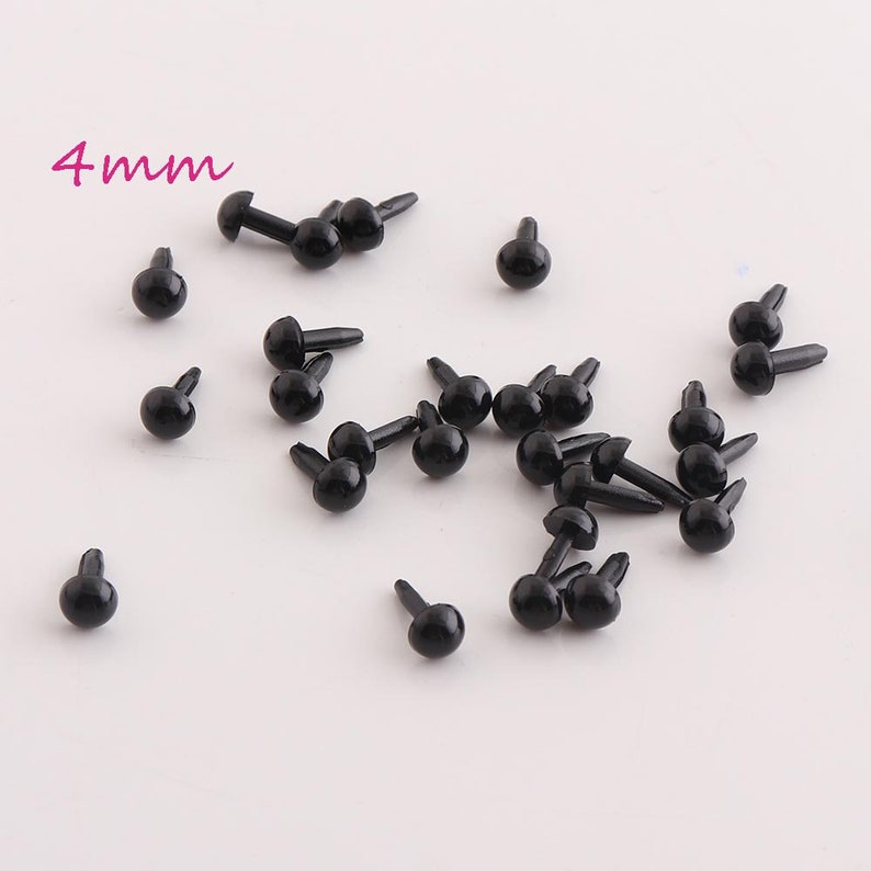 4mm Black Animal eyes Small Plastic eyes craft safety eyes 100pcs