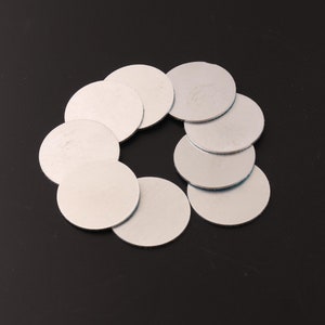 10pcs 1inch Aluminum Discs 18 Gauge  stamping blanks, metal blanks, hand stamping blanks, round blanks, stamping discs jewelry making