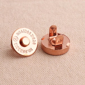 10 Sets Magnetic Button Rose Gold Color 18mm 3/4" Magnetic Closure Magnetic Push Button With Washer For Bag Garment leather Craft