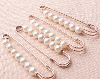 10pc 76mm Jumbo Safety Pins  Large Pin brooch Kilt Pins shawl pins With Spacer Beads Gold Safety pins