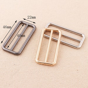 10pc 40mm Alloy rectangle adjuster , strap sliders gold,black,silver 3mm thickness