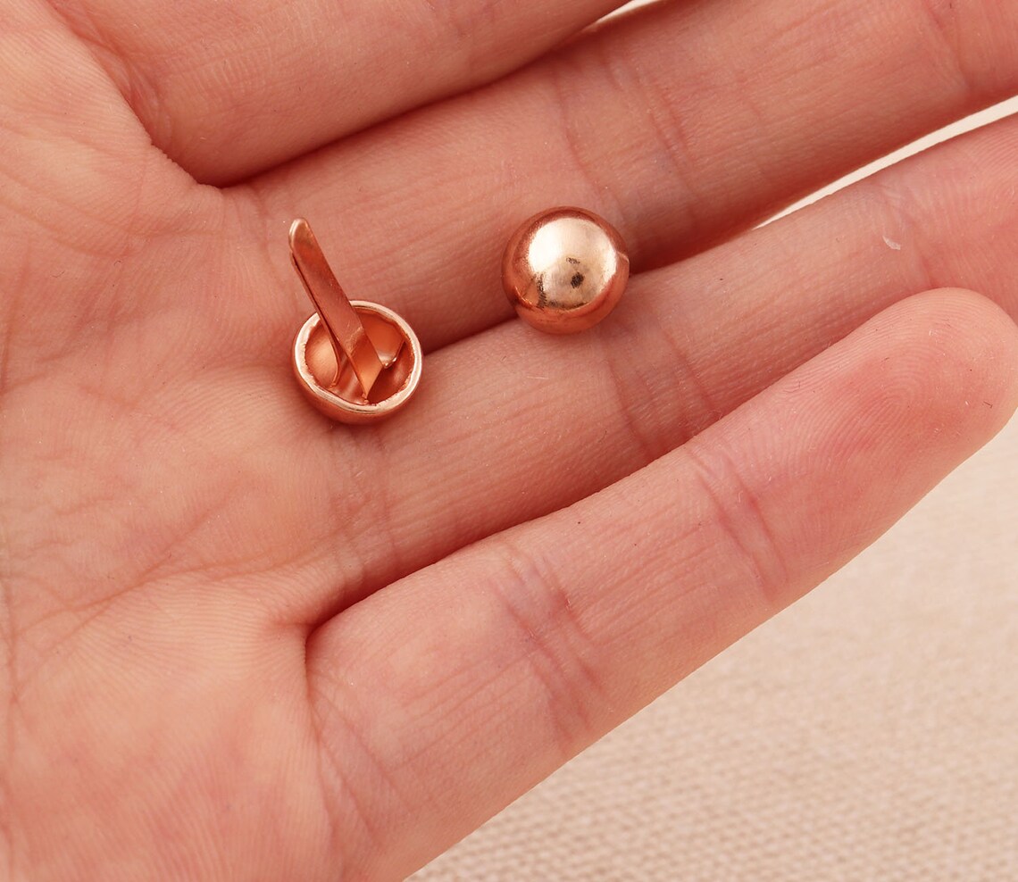 200pc Round Head Brads 158mm Rose Gold Scrapbook Brads Paper Etsy