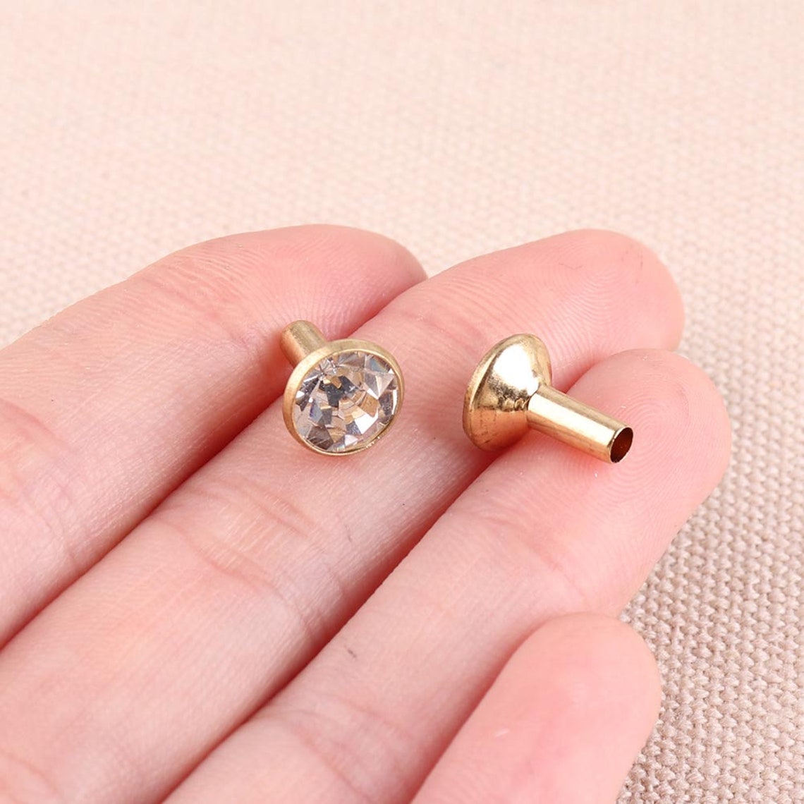129mm Gold Crystal Rhinestone Rivets Diamond Riveting Rivets Etsy