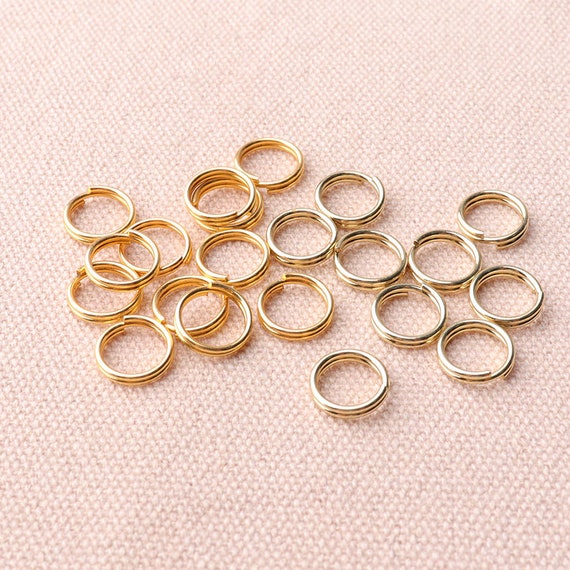 200pcs of 10mm Tiny Key Rings Gold and Light Gold Split Rings Key