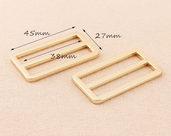 10pc oro 38mm Tri-glide piatto Aggiustatore, fibbia di metallo, scivolo Triglide cinturino custode per 38mm cinturino fibbia della cintura borsa, cursore di regolazione