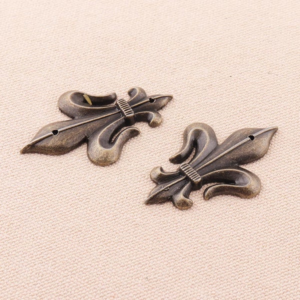 4pcs Vintage Antique Brass 53*33mm Jewelry Box Corner Decoration sword  shape Decorative Corner Bracket for Chest Case Box deco