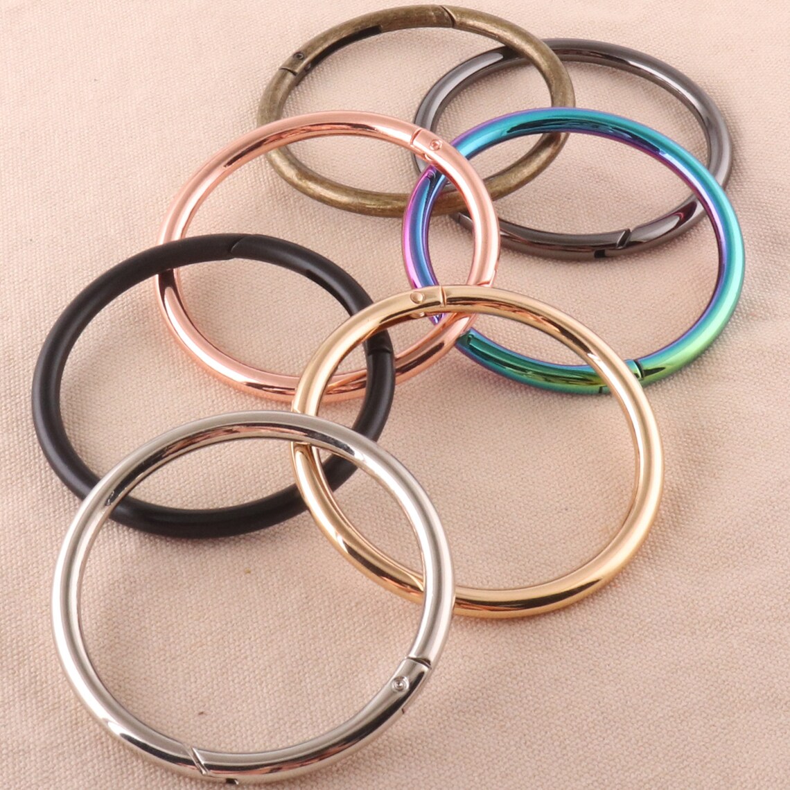 Spring Clasp Ring Push Gate Ring Gold /rose Etsy