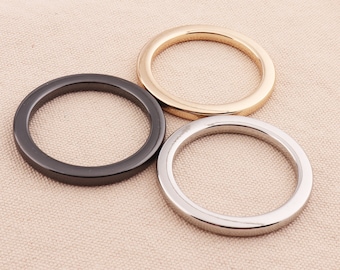 Anillos tóricos planos y redondos para monederos, de 1 1/2" (38 mm), de metal, plateados, dorados y bronce, sólidos, sin soldadura, para monederos, bolsos, herrajes para fabricación de bolsos.