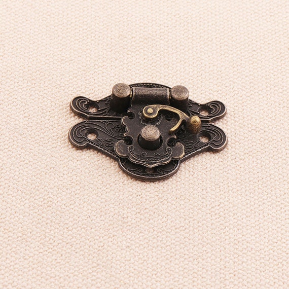50*43mm UK Decorative Vintage Jewelry Wooden Box Butterfly Shape Hasp Lock Latch