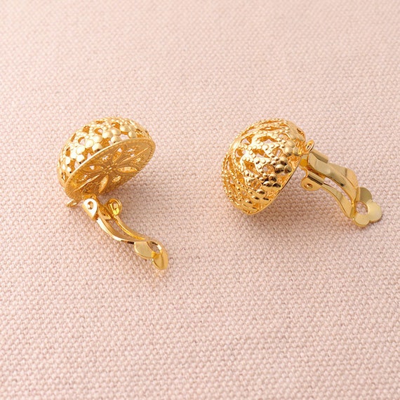 6pairs Gold Earring Clip With Filigree Design Non Pierced Ears Change  Pierced Over to Clip
