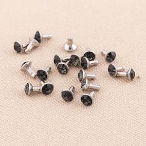 30pcs Rivets for leather craft ,10*7mm black Studs for Leather Craft ,Charm Rivets,Tiny Rapid Rivets Studs Bag,Leather Craft Making