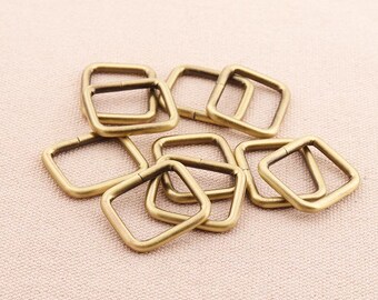 10pcs Rectangle Rings Purse Handbag Bronze Metal Rectangle Buckle Ring 20mm High quality soldering rings Making Hardware Supplies