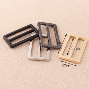 38mm Flat Adjuster,Metal Slide Buckle, Triglide Strap Keeper for 38mm Strap Bag Belt Buckle,Adjuster slider 8pc