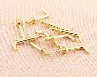 20st metaal goud Screw Hook, Connector schroef, DIY Hardware accessoire Hardware 22 * 2.5 mm