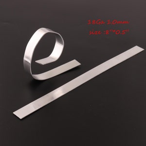 18Ga 1.0mm aluminum sheet metal 8&quot;X0.5&quot;stamping blanks,aluminum strips,metal blanks jewelry  diy making 2pcs/lot
